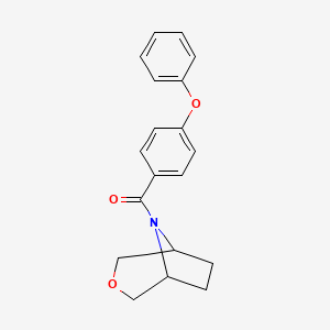 molecular formula C19H19NO3 B2765437 (1R,5S)-3-氧代-8-氮代双环[3.2.1]辛烷-8-基(4-苯氧基苯基)甲酮 CAS No. 1421446-07-2