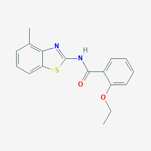 molecular formula C17H16N2O2S B276544 2-ethoxy-N-(4-methyl-1,3-benzothiazol-2-yl)benzamide 