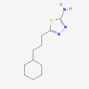 molecular formula C11H19N3S B2765444 5-(3-Cyclohexylpropyl)-1,3,4-thiadiazol-2-amine CAS No. 118313-95-4
