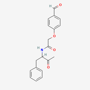 molecular formula C19H19NO4 B2765449 2-(4-formylphenoxy)-N-(3-oxo-1-phenylbutan-2-yl)acetamide CAS No. 923864-70-4