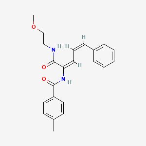 molecular formula C22H24N2O3 B2765450 N-((2E,4Z)-1-((2-甲氧基乙基)氨基)-1-氧代-5-苯基戊二烯-2-基)-4-甲基苯甲酰胺 CAS No. 297145-78-9