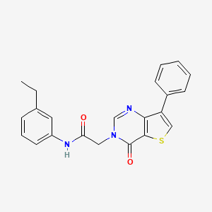 molecular formula C22H19N3O2S B2765451 N-(3-ethylphenyl)-2-(4-oxo-7-phenylthieno[3,2-d]pyrimidin-3(4H)-yl)acetamide CAS No. 1326806-56-7