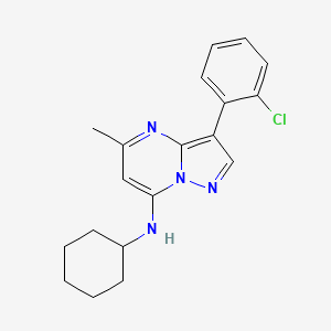 molecular formula C19H21ClN4 B2765455 3-(2-氯苯基)-N-环己基-5-甲基吡唑并[1,5-a]嘧啶-7-胺 CAS No. 890635-42-4