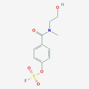 molecular formula C10H12FNO5S B2765459 1-氟磺酰氧基-4-[2-羟基乙基(甲基)氨基]苯 CAS No. 2411298-24-1