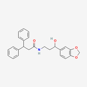 molecular formula C25H25NO4 B2765462 N-(3-(苯并[d][1,3]二噁英-5-基)-3-羟基丙基)-3,3-二苯基丙酰胺 CAS No. 1421458-47-0