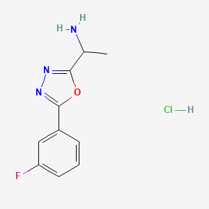 B2765466 1-[5-(3-Fluorophenyl)-1,3,4-oxadiazol-2-yl]ethan-1-amine hydrochloride CAS No. 1417634-60-6