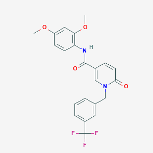 molecular formula C22H19F3N2O4 B2765467 N-(2,4-dimethoxyphenyl)-6-oxo-1-(3-(trifluoromethyl)benzyl)-1,6-dihydropyridine-3-carboxamide CAS No. 1005295-11-3