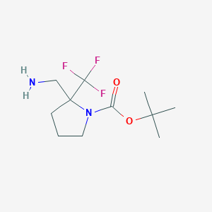 molecular formula C11H19F3N2O2 B2765468 Tert-butyl 2-(aminomethyl)-2-(trifluoromethyl)pyrrolidine-1-carboxylate CAS No. 1893669-47-0