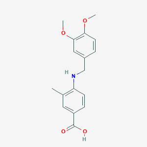 molecular formula C17H19NO4 B276547 4-[(3,4-Dimethoxybenzyl)amino]-3-methylbenzoic acid 