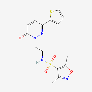 molecular formula C15H16N4O4S2 B2765470 3,5-二甲基-N-(2-(6-氧代-3-(噻吩-2-基)吡啄啉-1(6H)-基)乙基)异噁唑-4-磺酰胺 CAS No. 1219912-40-9