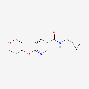 molecular formula C15H20N2O3 B2765471 N-(cyclopropylmethyl)-6-((tetrahydro-2H-pyran-4-yl)oxy)nicotinamide CAS No. 2034621-31-1
