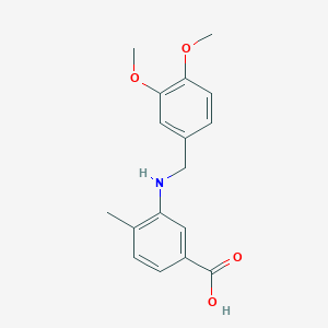 molecular formula C17H19NO4 B276548 3-[(3,4-Dimethoxybenzyl)amino]-4-methylbenzoic acid 