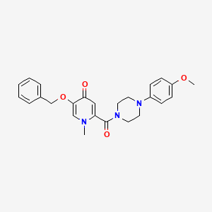 molecular formula C25H27N3O4 B2765481 5-(benzyloxy)-2-(4-(4-methoxyphenyl)piperazine-1-carbonyl)-1-methylpyridin-4(1H)-one CAS No. 1021222-30-9