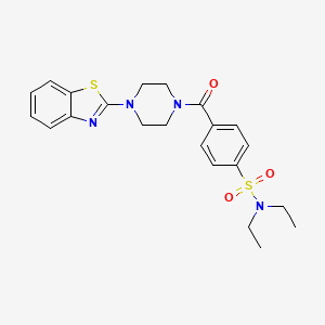 molecular formula C22H26N4O3S2 B2765483 4-(4-(benzo[d]thiazol-2-yl)piperazine-1-carbonyl)-N,N-diethylbenzenesulfonamide CAS No. 681156-87-6