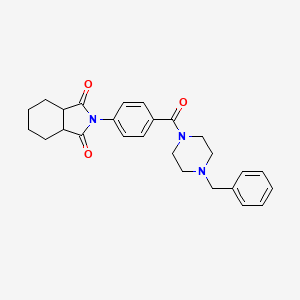 molecular formula C26H29N3O3 B2765484 2-(4-(4-benzylpiperazine-1-carbonyl)phenyl)hexahydro-1H-isoindole-1,3(2H)-dione CAS No. 886129-73-3