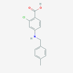 molecular formula C15H14ClNO2 B276549 2-Chloro-4-[(4-methylbenzyl)amino]benzoic acid 