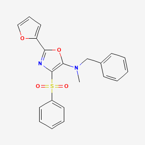 molecular formula C21H18N2O4S B2765490 4-(苯磺酰)-N-苄基-2-(呋喃-2-基)-N-甲基-1,3-噁唑-5-胺 CAS No. 720673-27-8
