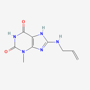 molecular formula C9H11N5O2 B2765497 3-methyl-8-(prop-2-enylamino)-7H-purine-2,6-dione CAS No. 302801-95-2