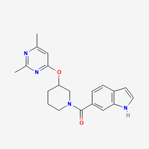 molecular formula C20H22N4O2 B2765501 (3-((2,6-二甲基嘧啶-4-基)氧基)哌啶-1-基)(1H-吲哚-6-基)甲酮 CAS No. 2034472-81-4