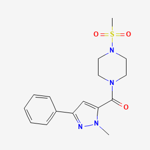 (1-methyl-3-phenyl-1H-pyrazol-5-yl)(4-(methylsulfonyl)piperazin-1-yl)methanone