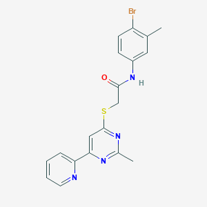 molecular formula C19H17BrN4OS B2765511 N-(4-bromo-3-methylphenyl)-2-((2-methyl-6-(pyridin-2-yl)pyrimidin-4-yl)thio)acetamide CAS No. 1251684-20-4