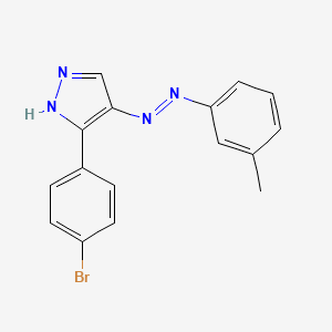 molecular formula C16H13BrN4 B2765515 3-(4-溴苯基)-4H-吡唑-4-酮 N-(3-甲基苯基)腙 CAS No. 338414-37-2