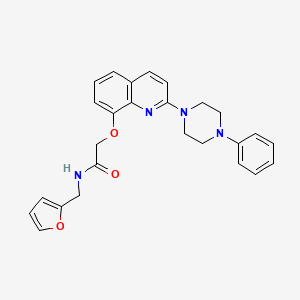 molecular formula C26H26N4O3 B2765518 N-(呋喃-2-基甲基)-2-((2-(4-苯基哌嗪-1-基)喹啉-8-基)氧基)乙酰胺 CAS No. 941903-72-6