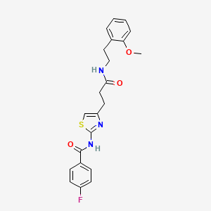 4-fluoro-N-(4-(3-((2-methoxyphenethyl)amino)-3-oxopropyl)thiazol-2-yl)benzamide