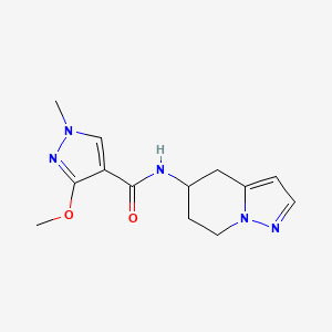 molecular formula C13H17N5O2 B2765525 3-methoxy-1-methyl-N-(4,5,6,7-tetrahydropyrazolo[1,5-a]pyridin-5-yl)-1H-pyrazole-4-carboxamide CAS No. 2034258-64-3