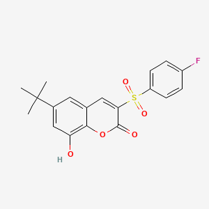 molecular formula C19H17FO5S B2765533 6-Tert-butyl-3-(4-fluorophenyl)sulfonyl-8-hydroxychromen-2-one CAS No. 902623-23-8