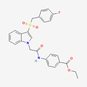 ethyl 4-(2-{3-[(4-fluorophenyl)methanesulfonyl]-1H-indol-1-yl}acetamido)benzoate