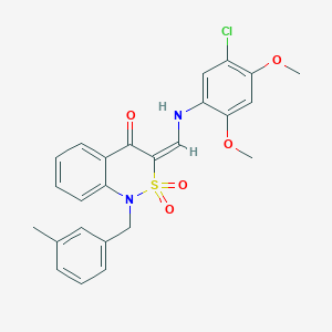 (3E)-3-{[(5-chloro-2,4-dimethoxyphenyl)amino]methylene}-1-(3-methylbenzyl)-1H-2,1-benzothiazin-4(3H)-one 2,2-dioxide