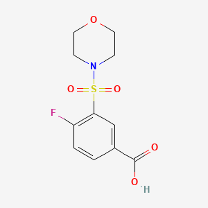 molecular formula C11H12FNO5S B2765544 4-Fluoro-3-(morpholine-4-sulfonyl)-benzoic acid CAS No. 299181-56-9