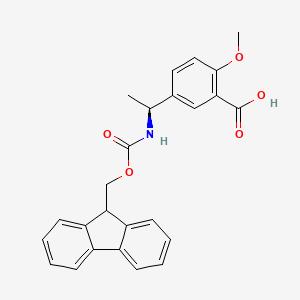 molecular formula C25H23NO5 B2765545 5-[(1S)-1-({[(9H-芴-9-基)甲氧基]羰基}氨基)乙基]-2-甲氧基苯甲酸 CAS No. 2193051-93-1