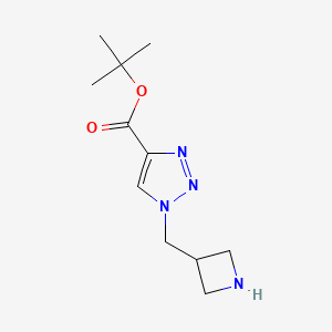 molecular formula C11H18N4O2 B2765546 Tert-butyl 1-(azetidin-3-ylmethyl)triazole-4-carboxylate CAS No. 2287272-75-5