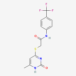 molecular formula C14H12F3N3O2S B2765550 2-[(6-methyl-2-oxo-1H-pyrimidin-4-yl)sulfanyl]-N-[4-(trifluoromethyl)phenyl]acetamide CAS No. 905691-12-5