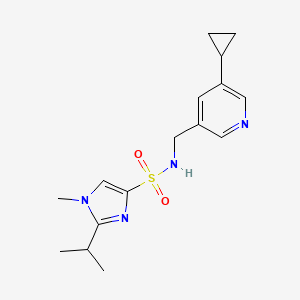 molecular formula C16H22N4O2S B2765559 N-((5-cyclopropylpyridin-3-yl)methyl)-2-isopropyl-1-methyl-1H-imidazole-4-sulfonamide CAS No. 2034571-18-9