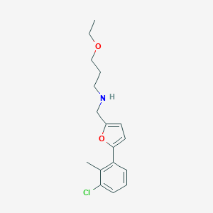 molecular formula C17H22ClNO2 B276556 N-{[5-(3-chloro-2-methylphenyl)furan-2-yl]methyl}-3-ethoxypropan-1-amine 