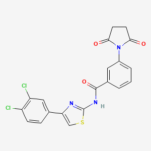 molecular formula C20H13Cl2N3O3S B2765561 N-[4-(3,4-二氯苯基)-1,3-噻唑-2-基]-3-(2,5-二氧代吡咯烷-1-基)苯甲酰胺 CAS No. 477280-68-5