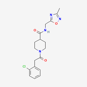 1-(2-(2-chlorophenyl)acetyl)-N-((3-methyl-1,2,4-oxadiazol-5-yl)methyl)piperidine-4-carboxamide