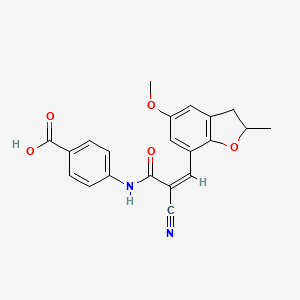 molecular formula C21H18N2O5 B2765566 4-[[(Z)-2-氰基-3-(5-甲氧基-2-甲基-2,3-二氢-1-苯并呋喃-7-基)丙-2-烯酰]氨基]苯甲酸 CAS No. 1252560-97-6