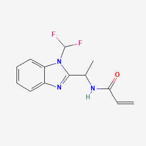 molecular formula C13H13F2N3O B2765567 N-[1-[1-(Difluoromethyl)benzimidazol-2-yl]ethyl]prop-2-enamide CAS No. 2196448-58-3