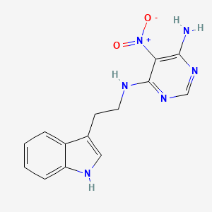 molecular formula C14H14N6O2 B2765573 N-[2-(1H-吲哚-3-基)乙基]-5-硝基嘧啶-4,6-二胺 CAS No. 450344-97-5