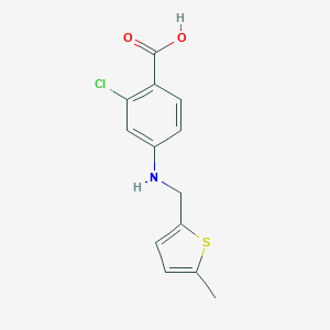 molecular formula C13H12ClNO2S B276558 2-Chloro-4-{[(5-methyl-2-thienyl)methyl]amino}benzoic acid 