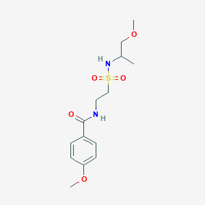 molecular formula C14H22N2O5S B2765586 4-甲氧基-N-(2-(N-(1-甲氧基丙酮-2-基)磺酰氨基)乙基)苯甲酰胺 CAS No. 899979-73-8