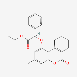 molecular formula C24H24O5 B2765589 ethyl [(3-methyl-6-oxo-7,8,9,10-tetrahydro-6H-benzo[c]chromen-1-yl)oxy](phenyl)acetate CAS No. 405917-09-1