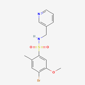 molecular formula C14H15BrN2O3S B2765596 4-溴-5-甲氧基-2-甲基-N-(吡啶-3-基甲基)苯磺酰胺 CAS No. 898647-12-6