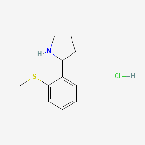 molecular formula C11H16ClNS B2765597 2-(2-(甲硫基)苯基)吡咯啉盐酸盐 CAS No. 1998215-83-0