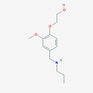 molecular formula C13H21NO3 B276560 2-{2-Methoxy-4-[(propylamino)methyl]phenoxy}ethanol 