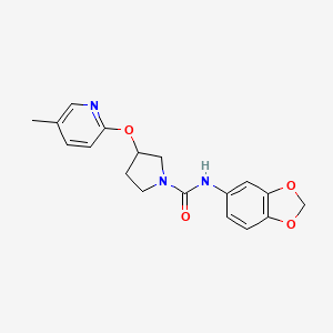 N-(benzo[d][1,3]dioxol-5-yl)-3-((5-methylpyridin-2-yl)oxy)pyrrolidine-1-carboxamide